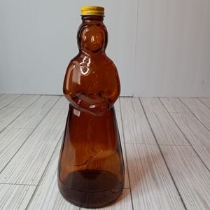 Vintage Mrs. Butterworth Maple Syrup Amber Glass Bottle
